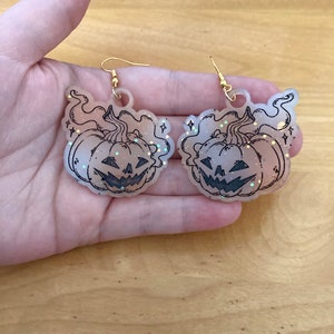 Pendientes de calabaza naranja/blanco Ombre Ghastly