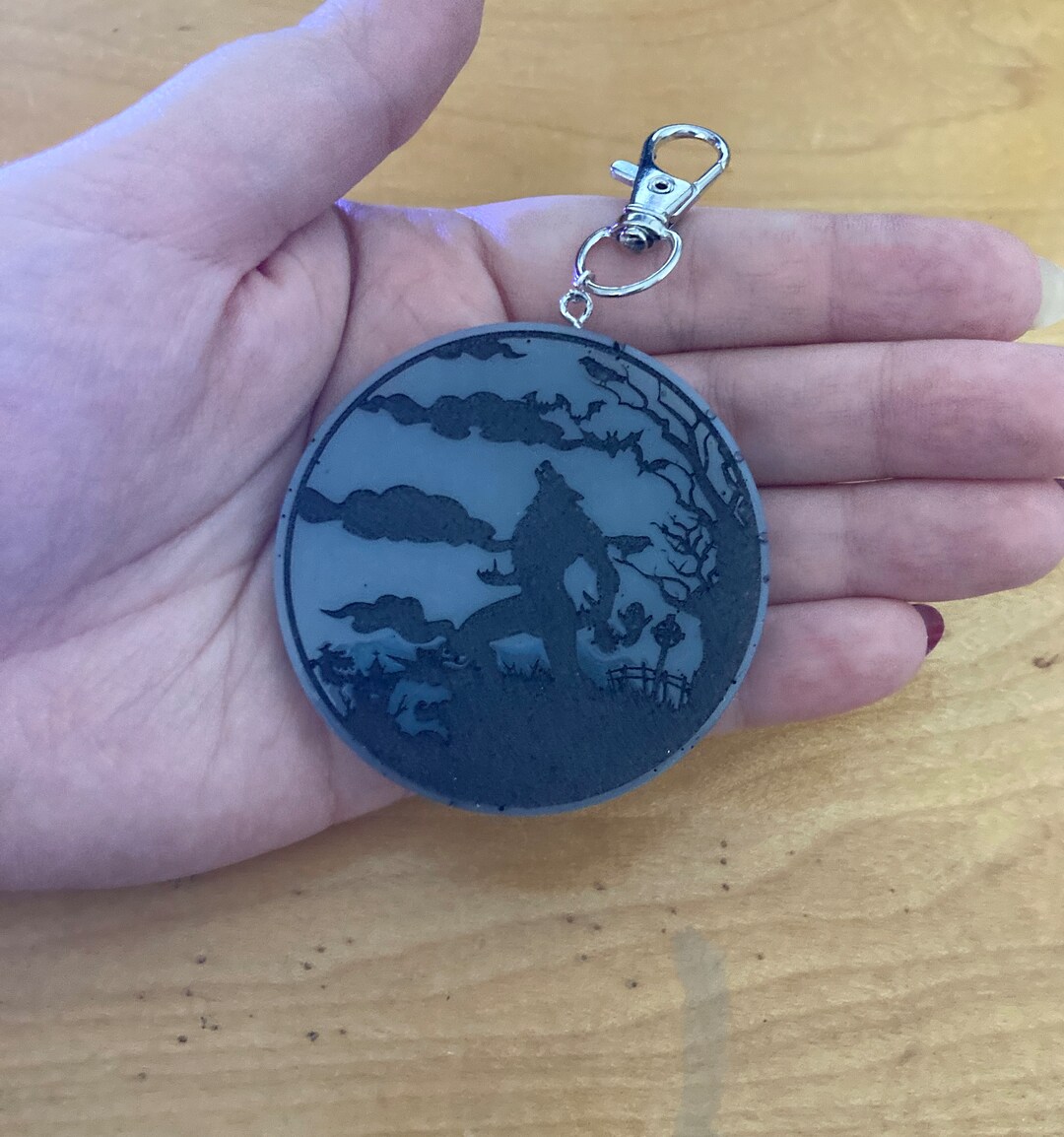 Night of the Wolf Bag Charm Etsy