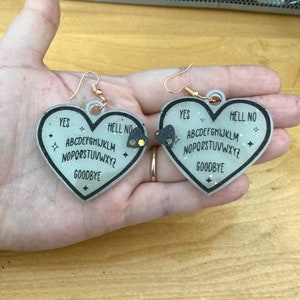 Ouija Heart Earrings