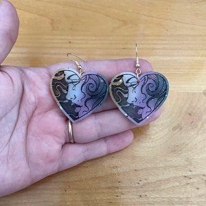 Lesbian Goddess Heart Earrings