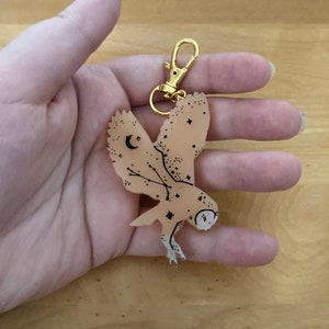 Celestial Barn Owl Bag Charm