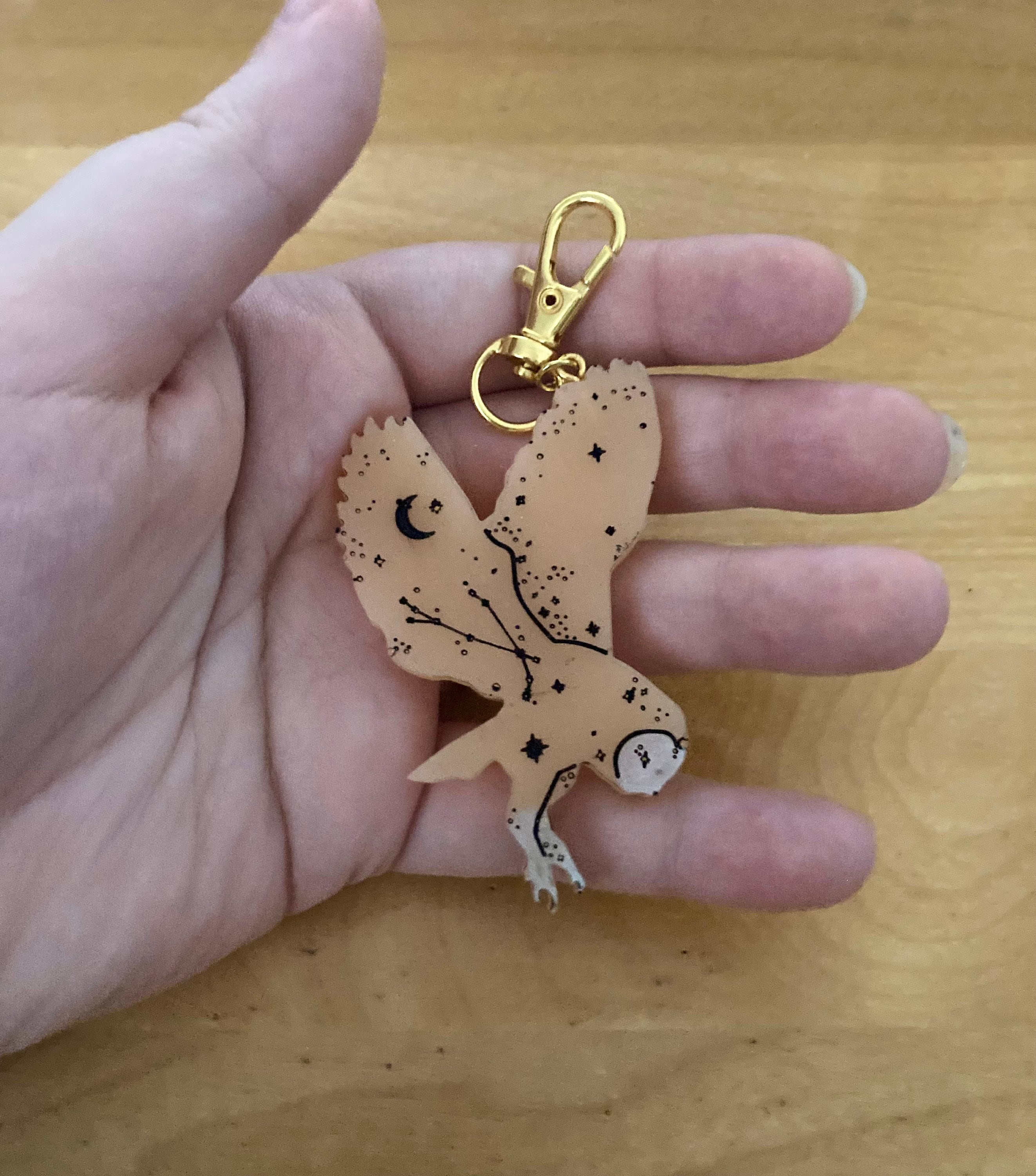 Celestial Barn Owl Bag Charm