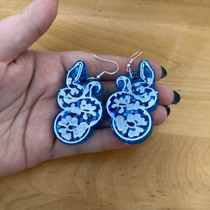 Baby Blue Medium Python Earrings