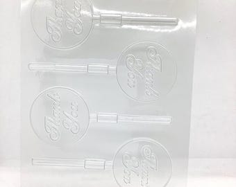 3 Pack-  Thank You CHOCOLATE Sucker Molds