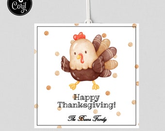 Printable Thanksgiving Tags - Turkey Gift Tag - Self Edit Template