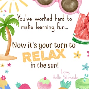Editable Summer Teacher Appreciation Gift Tag | Your Turn to Relax in ...