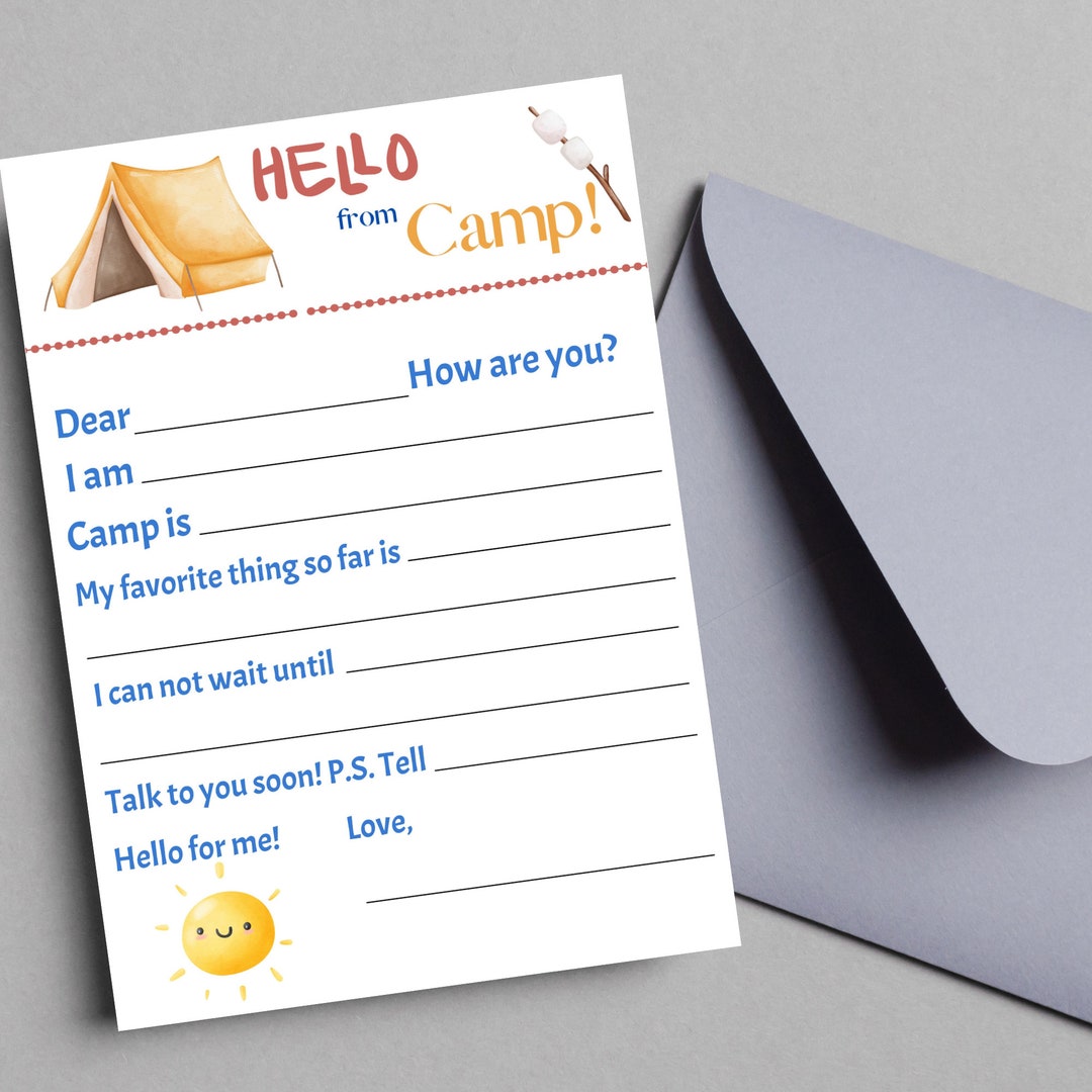 Personalized Camp Stationery Set for Kids A Note From Camp Etsy