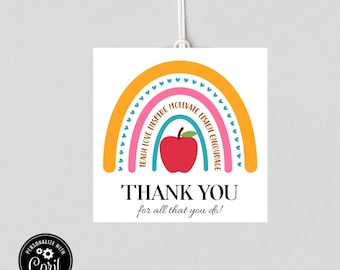 Printable Teacher Appreciation Gift Tag | Teacher Gift Tag Template | Teacher Appreciation Week |DIY TAG