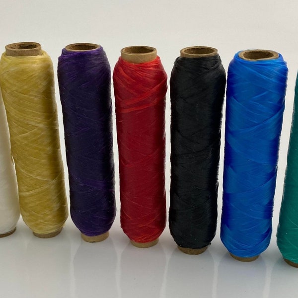 US SINEW Bobbin Sinue wax thread beading craft artificial bead fringe loom weave Turquoise, Purple, Red, White, Blue, Black, Natural USA