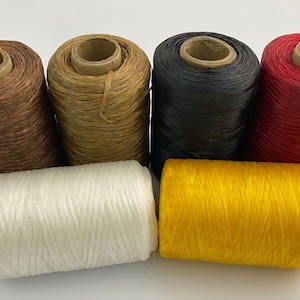 Seis carretes, 6 rollos de hilo de cuero Sinew, para manualidades con abalorios, tendones artificiales para flecos con abalorios, telar para abalorios hecho a mano