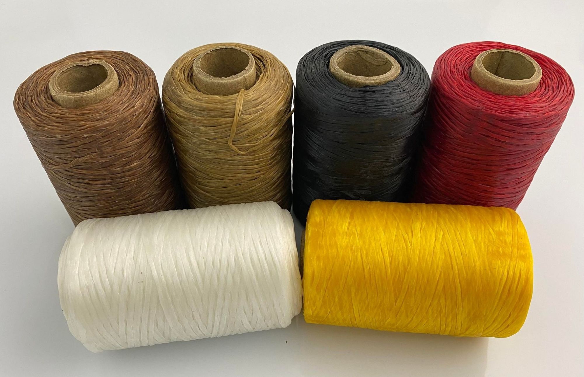 Six Spools 6 Rolls SINEW / Sinue leather thread beading crafts artificial sinew for beadwork fringe Hand Crafted Beading Loom