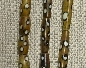 Mud Bone Beads Genuine Buffalo Bone Horn Hair pipe Beads for All Your Creative Hand Made Crafts/Jewelry 3 sizes 5 Styles