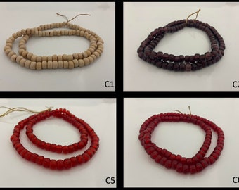 Glass Crow Beads on Sinew String for Crafting