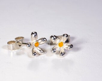 Silver Daisy Stud Earrings, Daisy Flower Jewellery