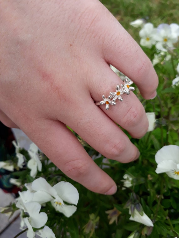 Flower Ring Yellow Daisy Ring Daisy Ring Wild Flower Ring