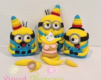 Minions edible fondant cake decorations birthday party Bob Kevin Stuart