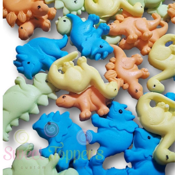 24 Dinosaurs cupcake edible fondant sugarpaste mini toppers cake decorations