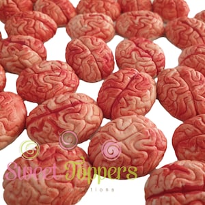 12 edible brains Halloween cake toppers fondant cupcake decoration