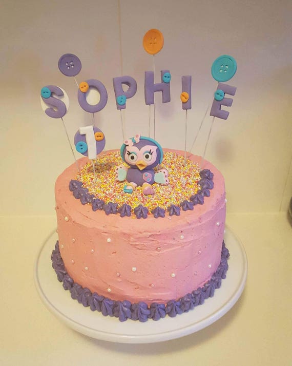 Edible Name Cake Toppers Wires Button Customize Age Handmade Etsy