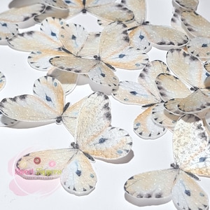 26 Edible Wafer Butterflies pre-cut peach and blue spot