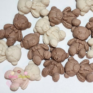 20 x 2cm fondant teddy bear cookie, cupcakes and cake toppers.