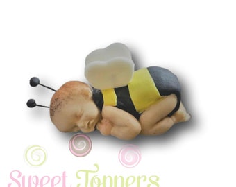 Baby Bee fondant cake decoration edible baby shower topper