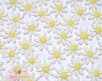 50 Daisies, edible fondant cake and cupcake toppers