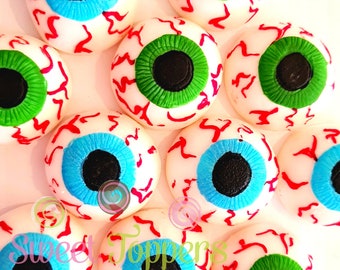 edible Eyeballs Halloween cake toppers fondant cupcake decoration