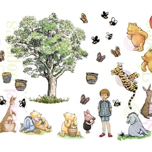 set #2 Pre-cut Winnie the Pooh Bear and friends characterEdible icing cake scene stickers printed icing images