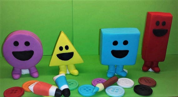 Mister Maker the Shapes edible cake toppers buttons paint and