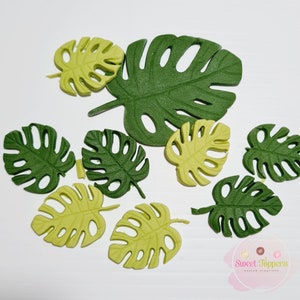 Tropische essbare Fondant Monstera Deliciosa Blätter