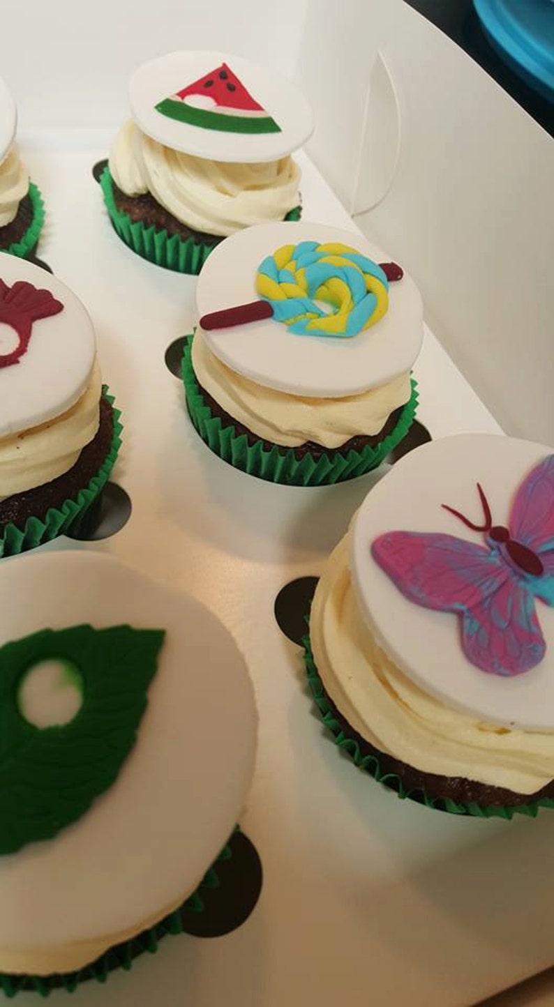 Picnic Fondant Hungry Caterpillar Cupcake Toppers Edible Cake Etsy