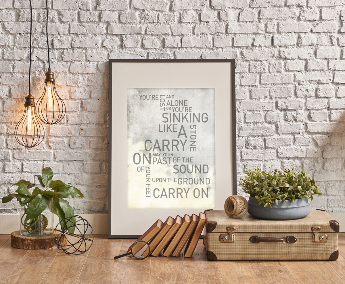 Carry On By Fun Lyric Word Art Print