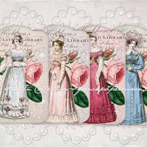 Etichette stampabili digitali Jane Austen, Etichette Regency, Moda Regency, Scrapbooking, Regali, Etichette per matrimoni, Fornitura regalo, negozio etsy