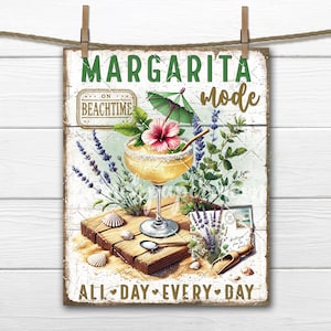 Bebida de verano en modo margarita, playa, PNG, sublimación, letrero DIY, transferencia de tela, bandeja escalonada, decoración, prensa de calor, postal lavanda, verano