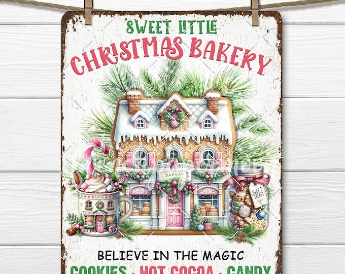 Christmas Cookie Bakery DIY Sign Digital PNG Transfer Crafts