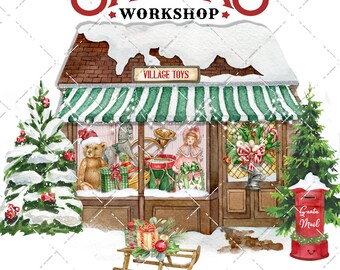 Santa's Workshop, North Pole Toy Shop, Old Fashioned Xmas