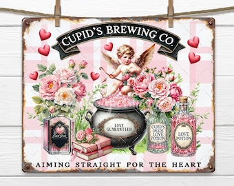 Cupid's Brewing Company Premium Love Potion Valentine Roses PNG Sublimation