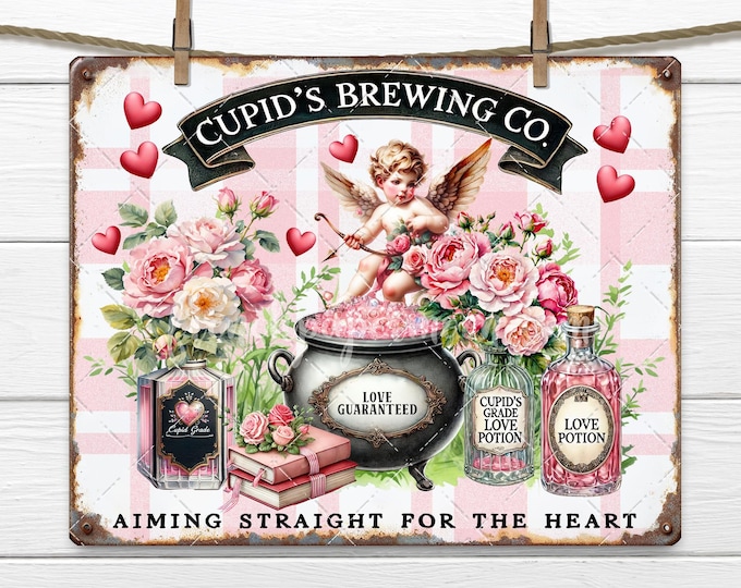 Cupid's Brewing Company Premium Love Potion Valentine Roses PNG Sublimation