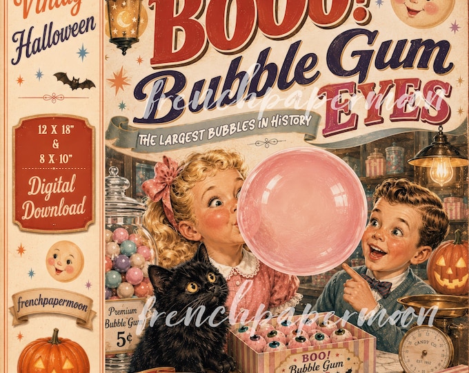 Retro Halloween Candy Printable, DIY Sign, Digital, Wall Art, Shelf Sitter, Garden Flag, Crafts