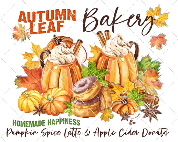 Autumn Bakery Pumpkin Spice Sign, Farmhouse Latte Wall Art Sign