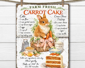 Carrot Cake Kitchen Wall Art Farmhouse Decor Kitchen,  (Digital Download) PNG