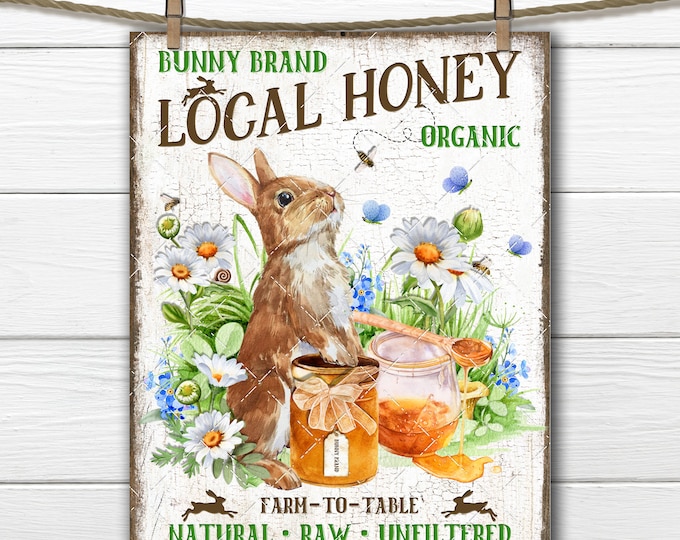 Honey DIY Sign, Cute Farmhouse, Honey Bunny, Honey Jars, Spring Meadow, Fabric Transfer, Wreath AccentTiered Tray Decor, Digital, U print