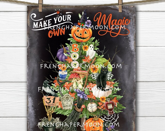 Spooky, Halloween Decor, Black Cat, Digital Image, Fabric Transfer, Halloween Decor Sign, Sublimation, PNG, Image Transfer, Wreath Accent