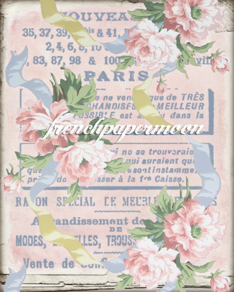 Vintage French Floral Wallpaper Printable Instant Download Etsy