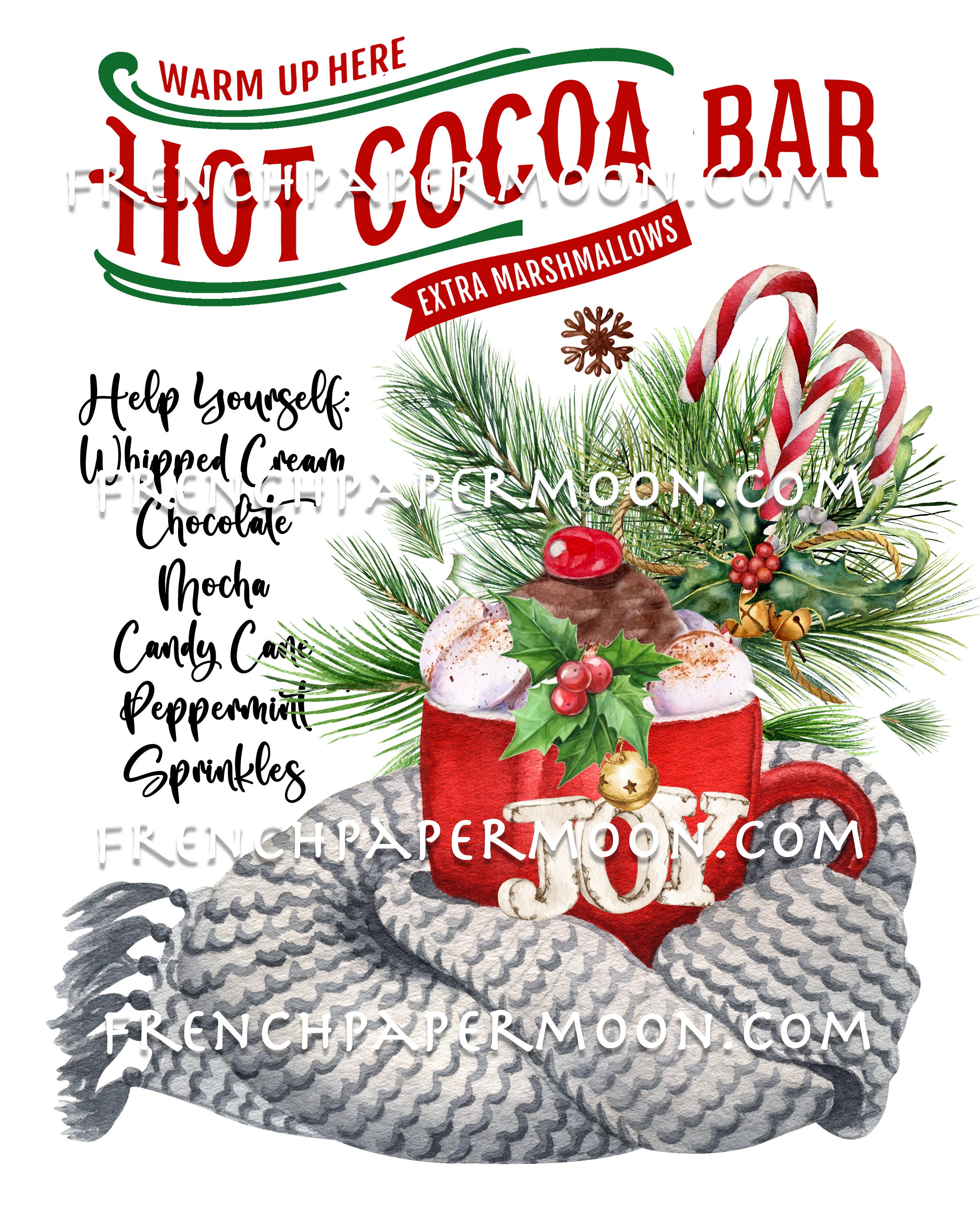 Custom Signs Personalized Christmas Winter Hot Cocoa Bar - Temu