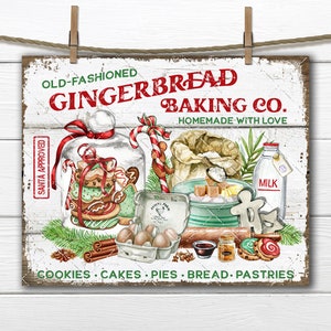 Old Fashioned Gingerbread Bakery Christmas Cookies Homemade Xmas Sweets DIY Sign Making Fabric transfer Tiered Tray Decor Wreath Accent PNG