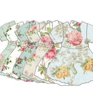 VESTIDO DIGITAL VINTAGE, Imágenes Prediseñadas de vestido de niña, hoja de collage de vestido Babydoll, suministro de álbum de recortes, archivo de descarga imprimible