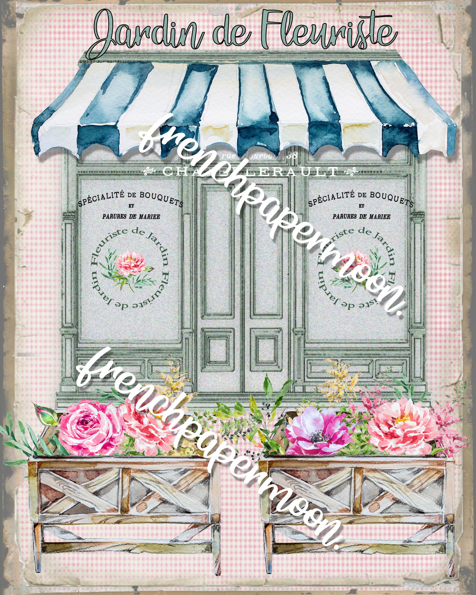 French Flower Shop French Florist Printable French Graphic - Etsy