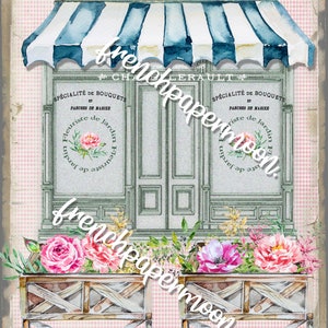 French Flower Shop French Florist Printable, French Graphic, Pillow ...
